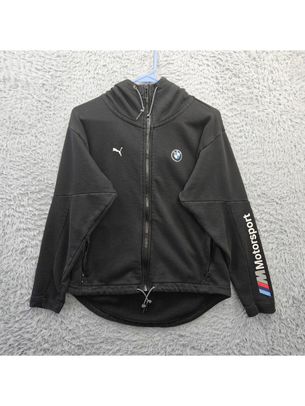 PUMA x BMW M MOTORSPORT FULL ZIP HOODIE JACKET XS COWL NECK *Sleeve